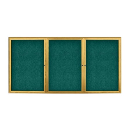 United Visual Products Sliding Door Indoor Enclosed Corkboard, 9 UV9030ACS-WHITE-KEYLIME